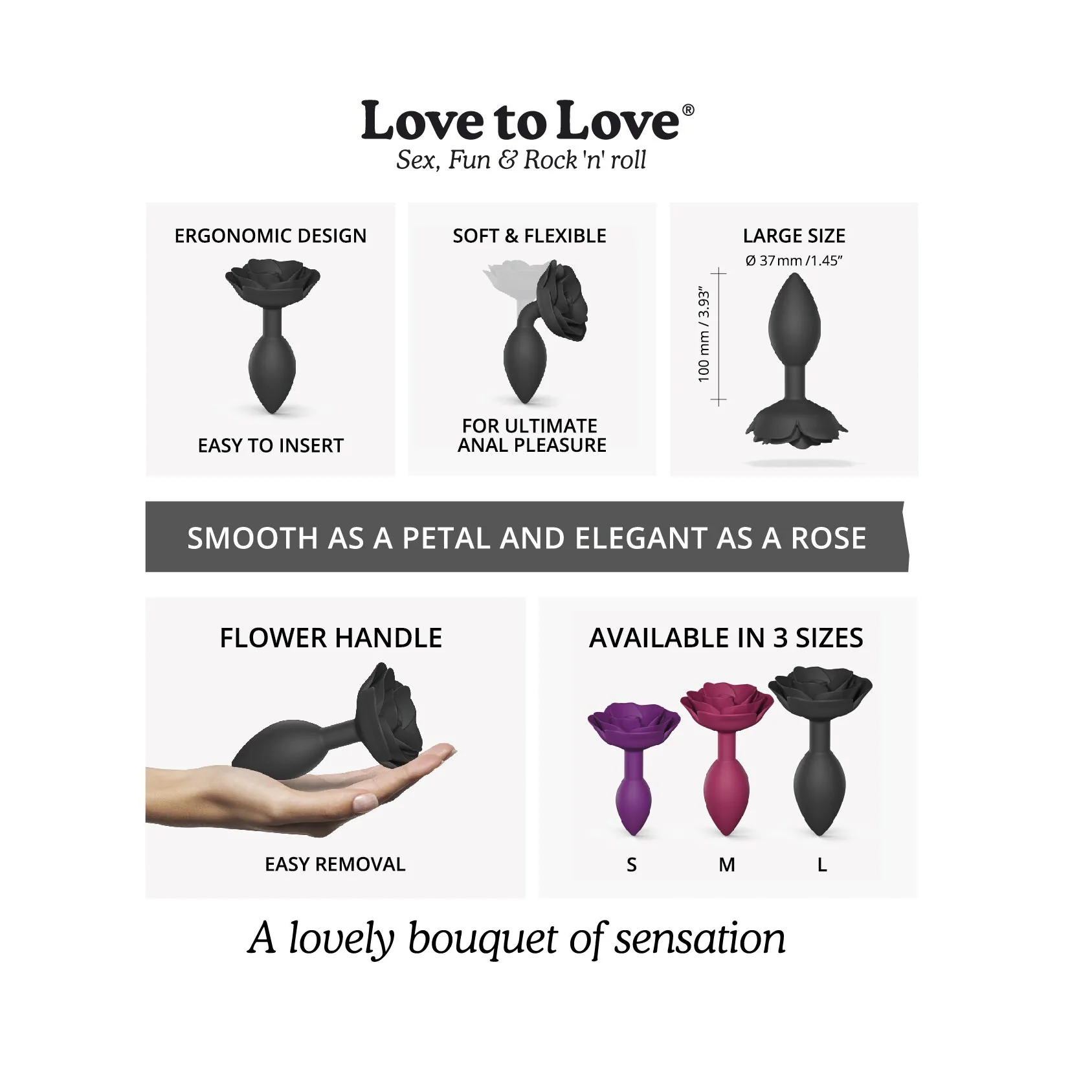 Силіконова анальна пробка Love To Love OPEN S L SIZE - BLACK ONYX 7 Силіконова анальна пробка Love To Love OPEN S L SIZE - BLACK ONYX - Зображення 5