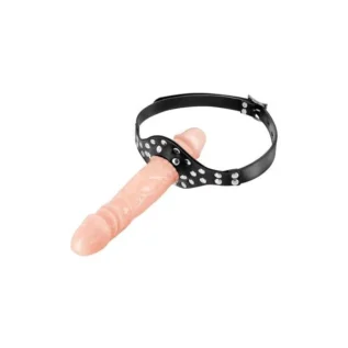 Кляп із подвійним фалоімітатором Fetish Tentation – Double Penis Gag Flesh
