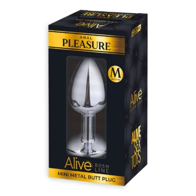 Alternative view of Металева анальна пробка з кристалом Alive Mini Metal Butt Plug Black M