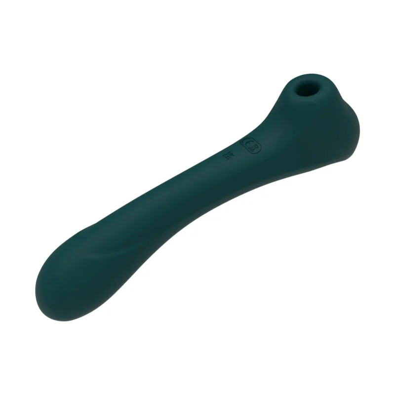 Вібратор та вакуумний кліторальний стимулятор 2-в-1 Alive Quiver Teal - Зображення 4