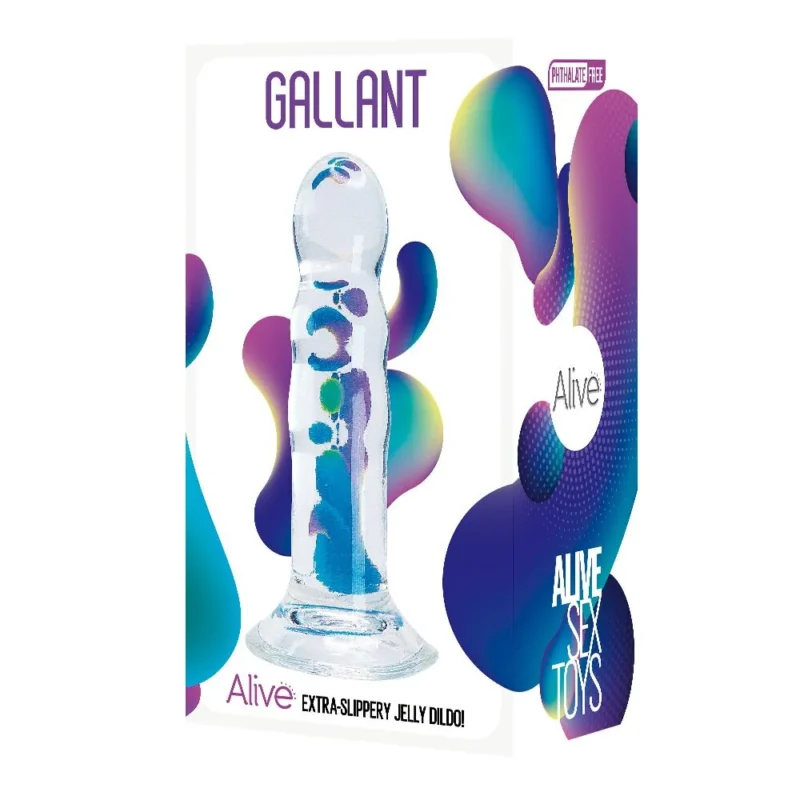 Прозорий фалоімітатор Alive Gallant Jelly Dildo - Зображення 2