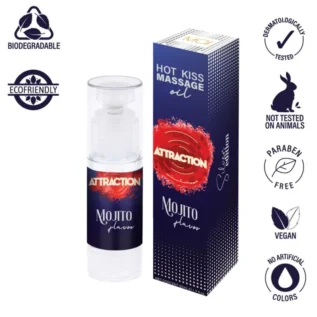 Їстівна масажна олія MAI Attraction Mojito Hot Kiss 50ml 9 Зображення Їстівна масажна олія MAI Attraction Mojito Hot Kiss 50ml