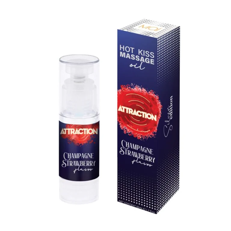 Їстівна масажна олія MAI Attraction Champagne Strawberry Hot Kiss 50ml 4 Їстівна масажна олія MAI Attraction Champagne Strawberry Hot Kiss 50ml - Зображення 2