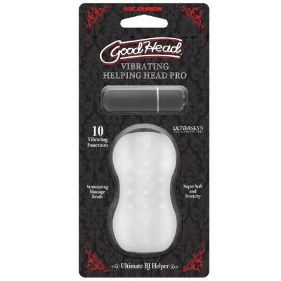 Зображення Мастурбатор з віброкулею Doc Johnson GoodHead – Vibrating Helping Head Pro – Frost