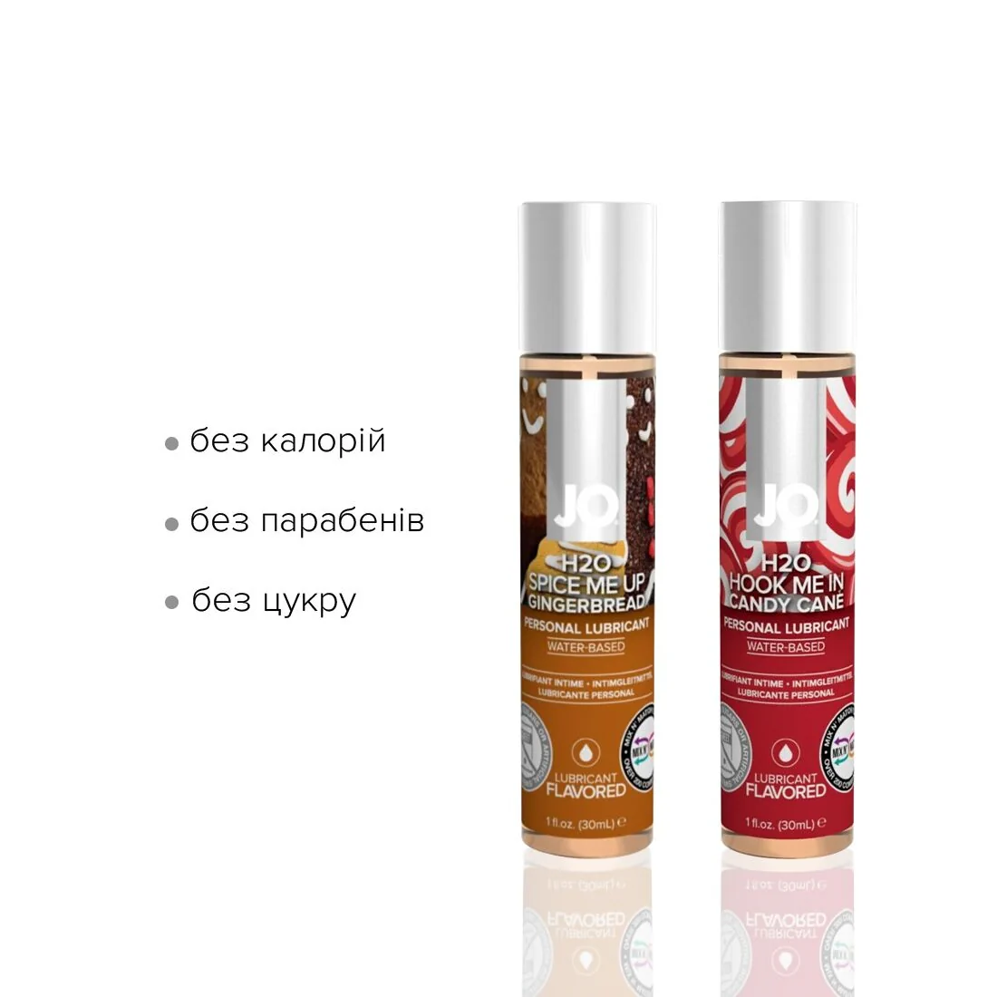 Набір лубрикантів JO Naughty or Nice Gift Set – Candy Cane & Gingerbread 2x30ml 5 Набір лубрикантів JO Naughty or Nice Gift Set – Candy Cane & Gingerbread 2x30ml - Зображення 3