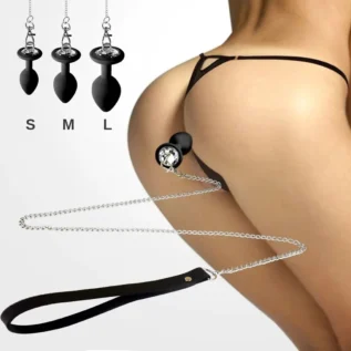 Зображення Силіконова анальна пробка Art of Sex Metal Anal Plug with Leash