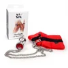 Зображення Наручники з метал.анальною пробкою Art of Sex Handcuffs with Metal Anal Plug size M Red