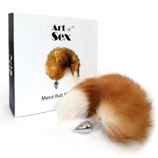 Металева анальна пробка з хвостом із натурального хутра Art of Sex size M Red fox 12 Металева анальна пробка з хвостом із натурального хутра Art of Sex size M Red fox - Зображення 5