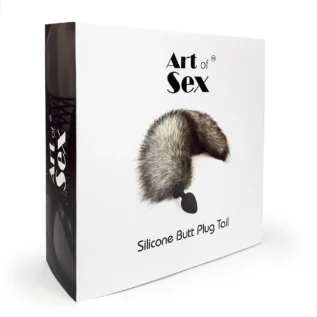 Зображення Силіконова анальна пробка з хвостом із натурального хутра Art of Sex size M Artctic fox