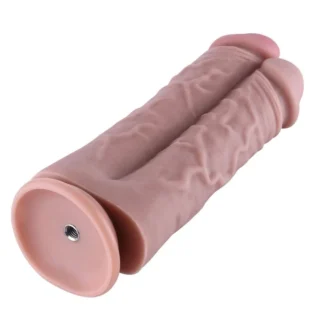 Зображення Подвійний дилдо для секс-машин Hismith 8.5 Two Cocks One Hole Silicone Dildo