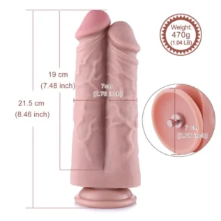 Зображення Подвійний дилдо для секс-машин Hismith 8.5 Two Cocks One Hole Silicone Dildo