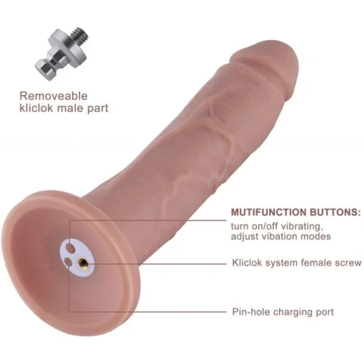 Фалоімітатор 10.2? з вібрацією для секс-машин Hismith Silicone Dildo with Vibe - Зображення 2