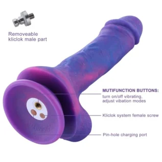 Зображення Фалоімітатор 8.2? з вібрацією для секс-машин Hismith Silicone Dildo with Vibe