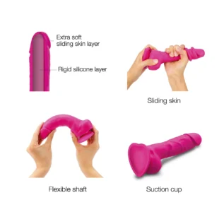 Зображення Реалістичний фалоімітатор Strap-On-Me Sliding Skin Realistic Dildo Fuchsia