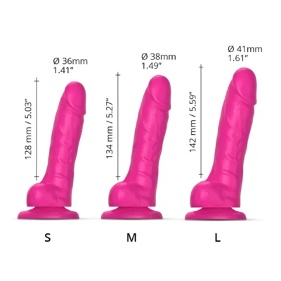 Зображення Реалістичний фалоімітатор Strap-On-Me Sliding Skin Realistic Dildo Fuchsia L