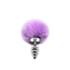 Зображення Металева анальна пробка Кролячий хвостик Alive Fluffy Twist Plug S Purple