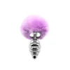Зображення Металева анальна пробка Кролячий хвостик Alive Fluffy Twist Plug M Purple