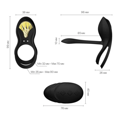 Смарт-ерекційне кільце Zalo - BAYEK Obsidian Black 12 Зображення Смарт-ерекційне кільце Zalo - BAYEK Obsidian Black