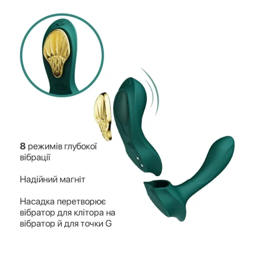 Смарт-вібратор у трусики Zalo - AYA Turquoise Green - Зображення 4