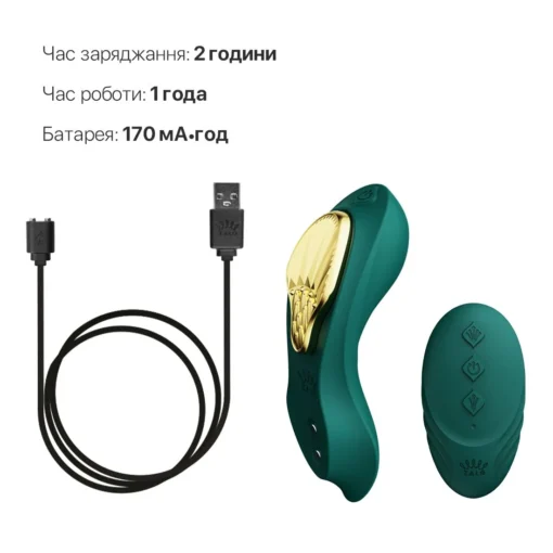Смарт-вібратор у трусики Zalo - AYA Turquoise Green - Зображення 6