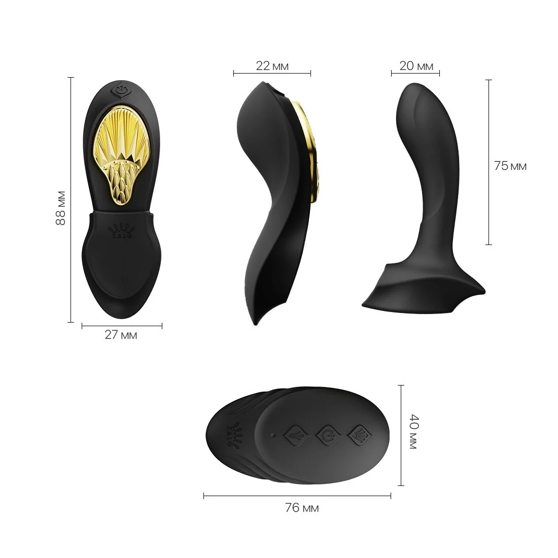Смарт-вібратор у трусики Zalo - AYA Obsidian Black 5 Смарт-вібратор у трусики Zalo - AYA Obsidian Black - Зображення 3