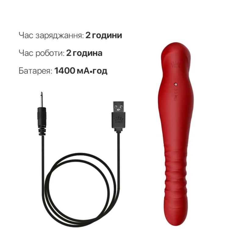Смартвібратор-пульсатор Zalo — King Wine Red - Зображення 7
