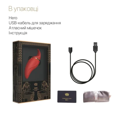 Зображення Вібратор 2в1 з язичком Zalo — Hero Wine Red
