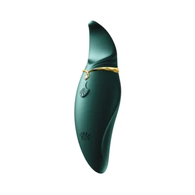 Вібратор 2в1 з язичком Zalo — Hero Jewel Green