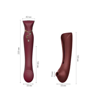 Смартвібратор 3в1 Zalo — Queen Wine Red - Зображення 3