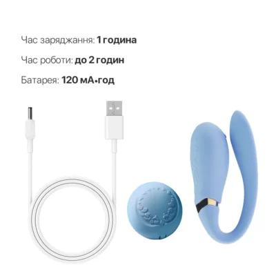 Зображення Смартвібратор для пар Zalo Fanfan set Royal Blue