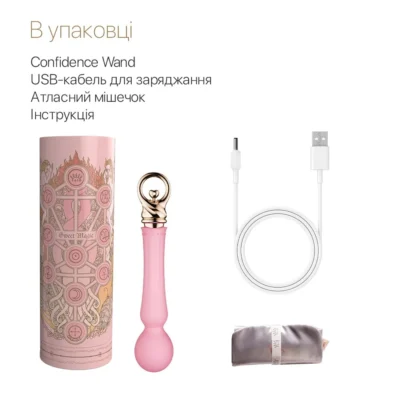 Зображення Вібромасажер із підігрівом Zalo Sweet Magic - Confidence Wand Fairy Pink