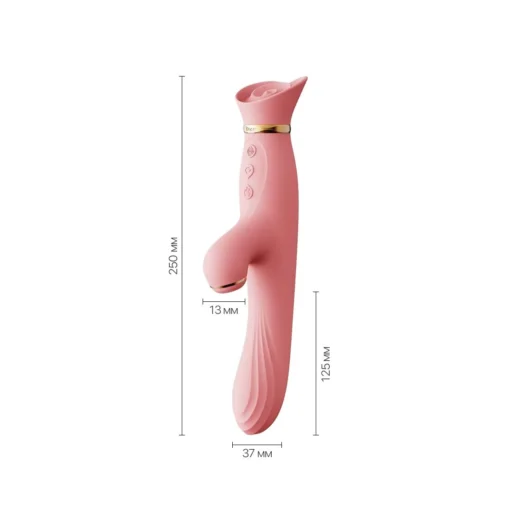 Вібратор з підігрівом та вакуумною стимуляцією клітора Zalo -  Vibrator Strawberry Pink - Зображення 2