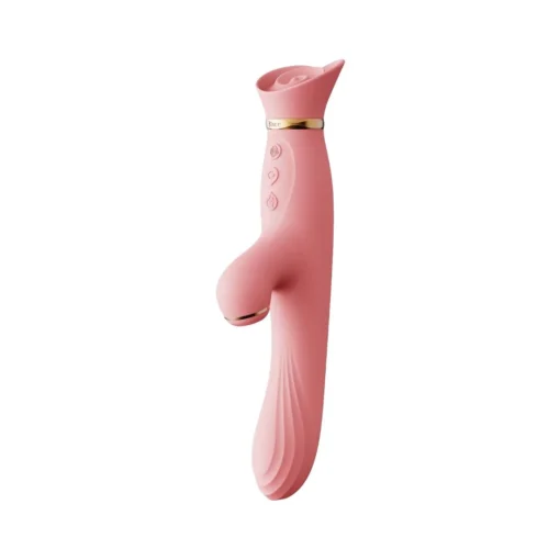 Вібратор з підігрівом та вакуумною стимуляцією клітора Zalo -  Vibrator Strawberry Pink