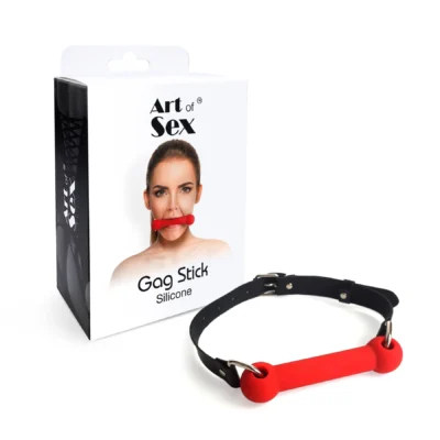Кляп-палиця на ременях Art of Sex – Gag Stick Silicon червоний 10 Зображення Кляп-палиця на ременях Art of Sex – Gag Stick Silicon червоний