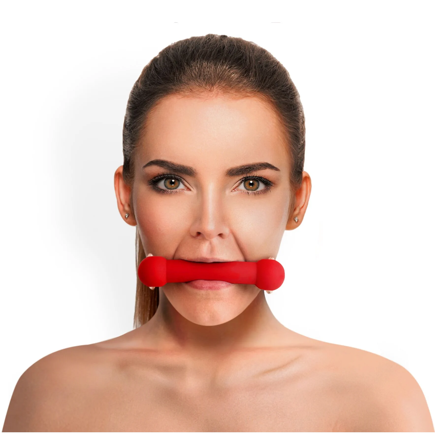 Кляп-палиця на ременях Art of Sex – Gag Stick Silicon червоний 3 Кляп-палиця на ременях Art of Sex – Gag Stick Silicon червоний