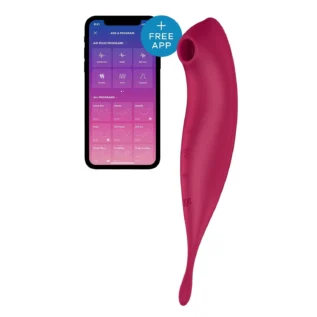 Смарт-вібратор для клітора з вакуумною стимуляцією Satisfyer Twirling Pro+ dark red