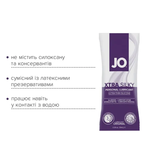 Набір лубрикантів Foil Display Box JO Xtra Silky Silicone 12x10ml - Зображення 4