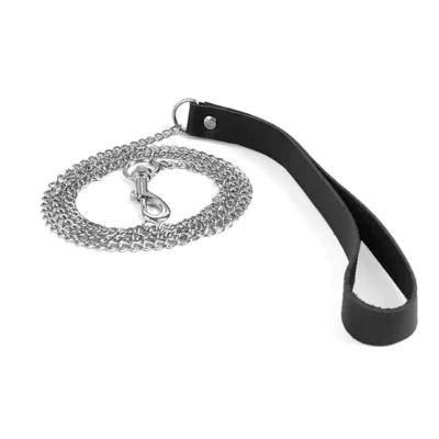 Зображення Повідець на ланцюжку із натуральної шкіри Art of Sex - Leash