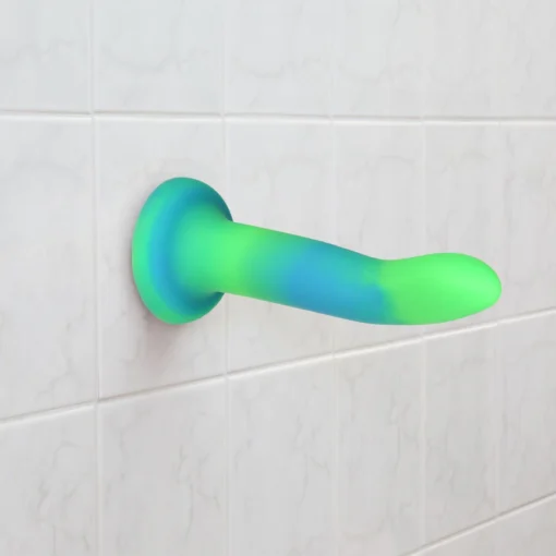 Фалоімітатор, що світиться в темряві, ADDICTION Rave 8″, Glow in the Dark Dildo Blue Green - Зображення 6