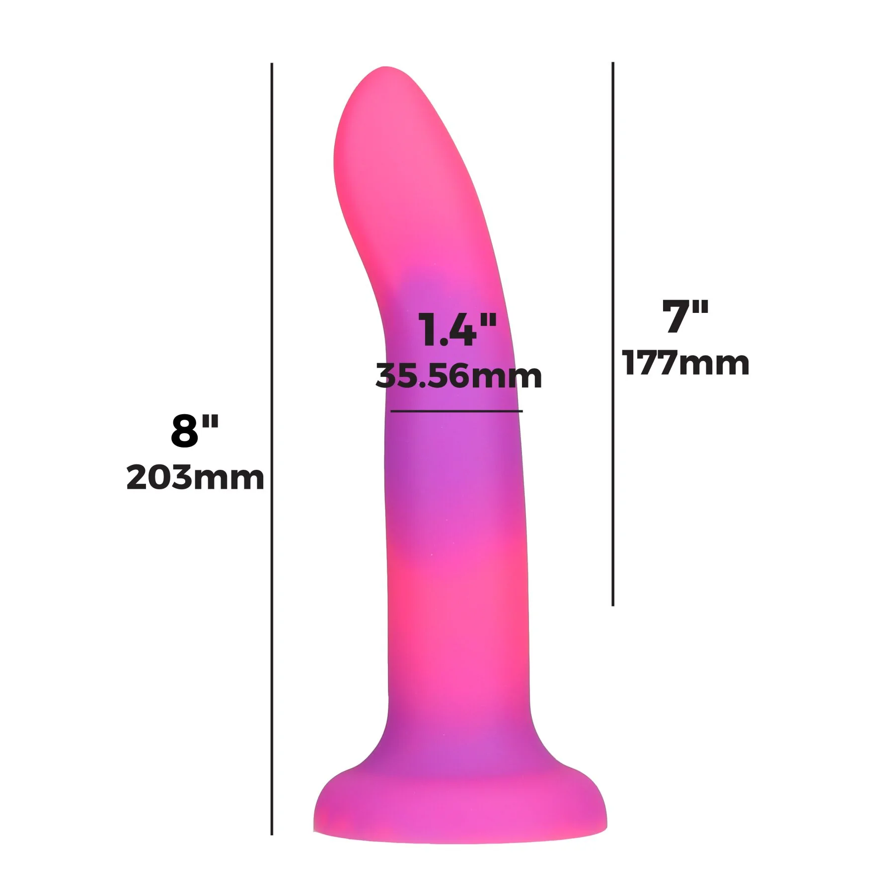 Фалоімітатор, що світиться в темряві, ADDICTION Rave 8″, Glow in the Dark Dildo Pink Purple 6 Фалоімітатор, що світиться в темряві, ADDICTION Rave 8″, Glow in the Dark Dildo Pink Purple - Зображення 4
