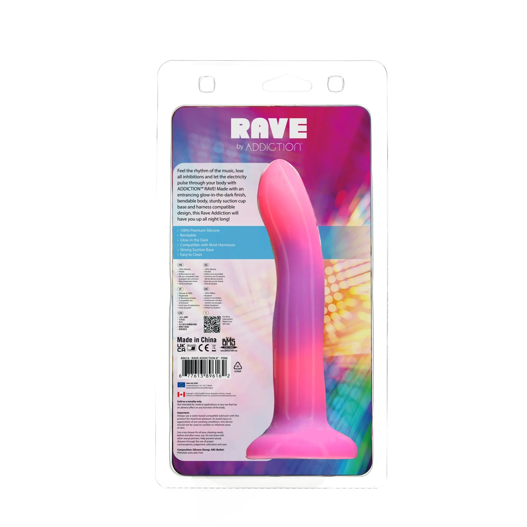 Фалоімітатор, що світиться в темряві, ADDICTION Rave 8″, Glow in the Dark Dildo Pink Purple 11 Фалоімітатор, що світиться в темряві, ADDICTION Rave 8″, Glow in the Dark Dildo Pink Purple - Зображення 9