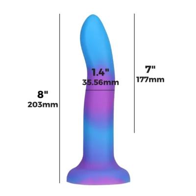 Зображення Фалоімітатор, що світиться в темряві, ADDICTION Rave 8″ Glow in the Dark Dildo Blue Purple