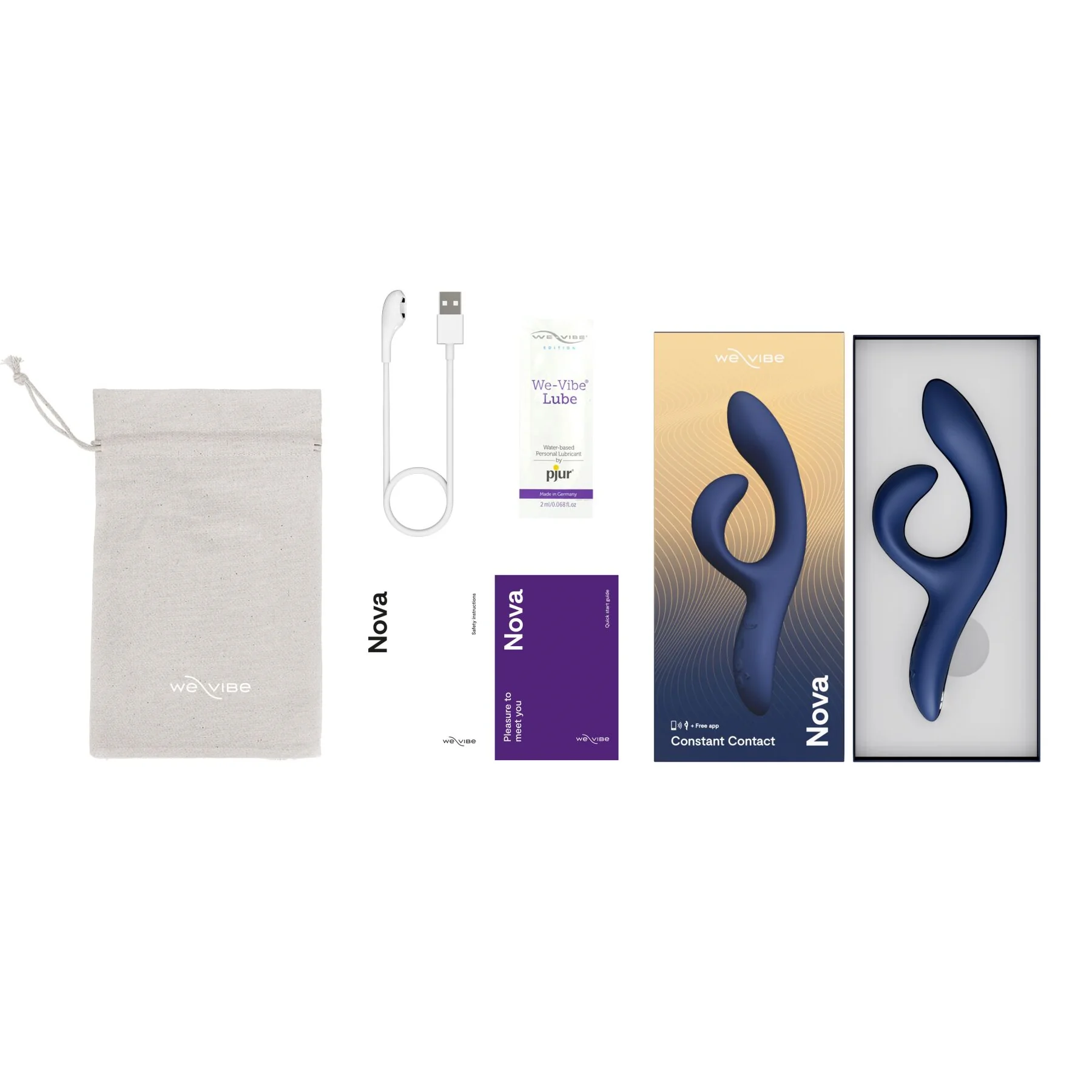 Смарт вібратор-кролик We-Vibe Nova Midnight Blue 8 Смарт вібратор-кролик We-Vibe Nova Midnight Blue - Зображення 6