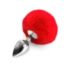 Зображення Металевий анальний затор М Art of Sex - Metal Butt plug Rabbit Tail Червоний