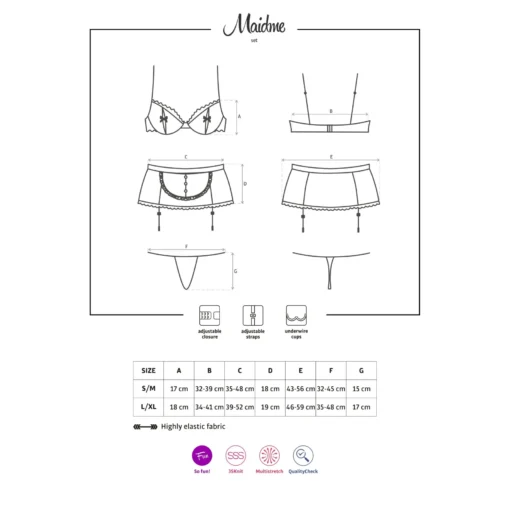 Еротичний костюм покоївки Maidme L/XL - Зображення 7