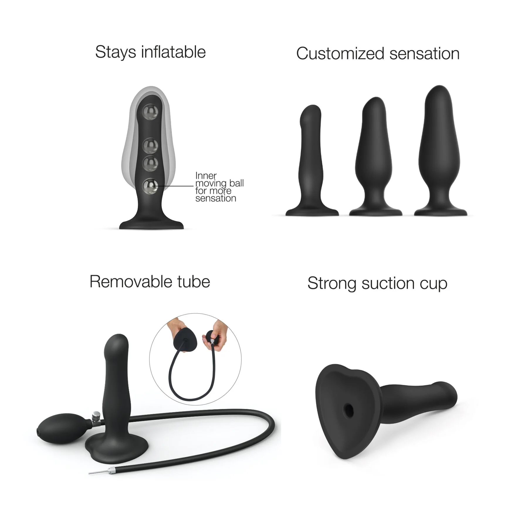 Надувний фалоімітатор Strap-On-Me INFLATABLE DILDO PLUG - NOIR 4 Надувний фалоімітатор Strap-On-Me INFLATABLE DILDO PLUG - NOIR - Зображення 2