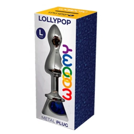 Металева анальна пробка Wooomy Lollypop Double Ball Metal Plug Blue L - Зображення 3