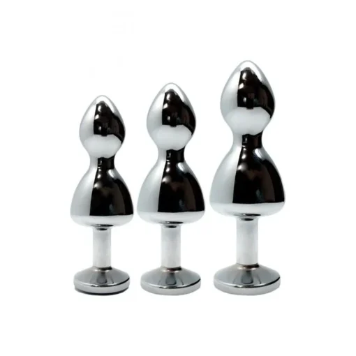 Металева анальна пробка Wooomy Lollypop Double Ball Metal Plug Blue L - Зображення 4