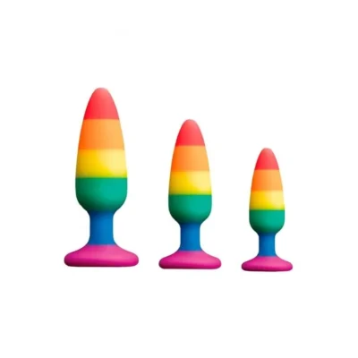 Зображення Силіконова анальна пробка Wooomy Hiperloo Silicone Rainbow Plug