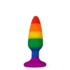 Зображення Силіконова анальна пробка Wooomy Hiperloo Silicone Rainbow Plug S